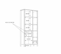 Nouveau 🤩 LINEA NATURA Vitrine LEONITA imitation chêne 👏 -Linea Natura Soldes 2023 5904767833459 Z1