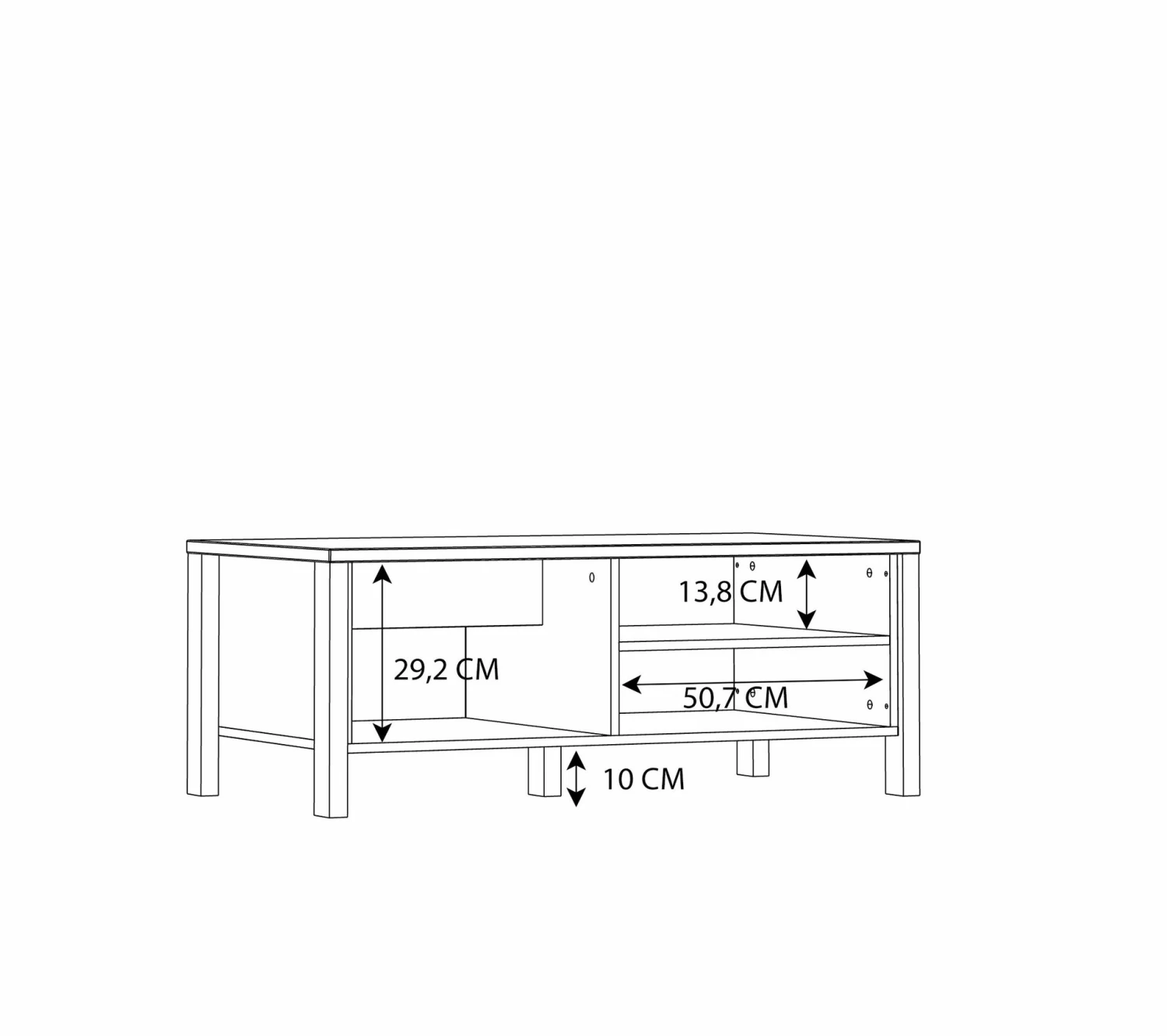 Meilleure vente 😉 LINEA NATURA Table basse LEONITA imitation chêne 🎁 9 Meilleure vente 😉 LINEA NATURA Table basse LEONITA imitation chêne 🎁 – Image 7