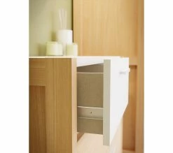 Nouveau ⌛ LINEA NATURA Commode 4 tiroirs OMBRONE blanc et imitation chêne 🔔 -Linea Natura Soldes 2023 5904767834012 D