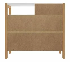 Nouveau ⌛ LINEA NATURA Commode 4 tiroirs OMBRONE blanc et imitation chêne 🔔 -Linea Natura Soldes 2023 5904767834012 R