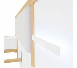 Meilleure affaire 😍 LINEA NATURA Lit 140x190 cm chevets et LED intégrés OMBRONE blanc et imitation chêne ✔️ -Linea Natura Soldes 2023 5904767834029 D