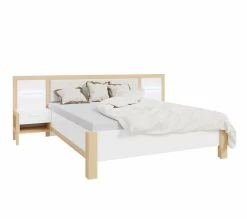 Les meilleures critiques de 🧨 LINEA NATURA Lit 160x200 cm chevets et LED intégrés OMBRONE blanc et imitation chêne 🤩 -Linea Natura Soldes 2023 5904767834036 Q