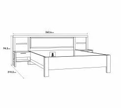 Les meilleures critiques de 🧨 LINEA NATURA Lit 160x200 cm chevets et LED intégrés OMBRONE blanc et imitation chêne 🤩 -Linea Natura Soldes 2023 5904767834036 Z1