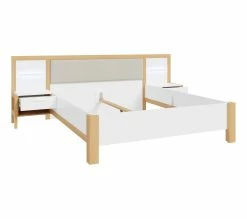 Les meilleures critiques de 🧨 LINEA NATURA Lit 160x200 cm chevets et LED intégrés OMBRONE blanc et imitation chêne 🤩 -Linea Natura Soldes 2023 5904767834036 Z2